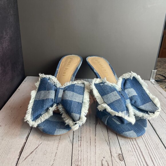 GIANNI BINI WENDELL RAFFIA BOW DRESS SLIDE (11) - Picture 2 of 12